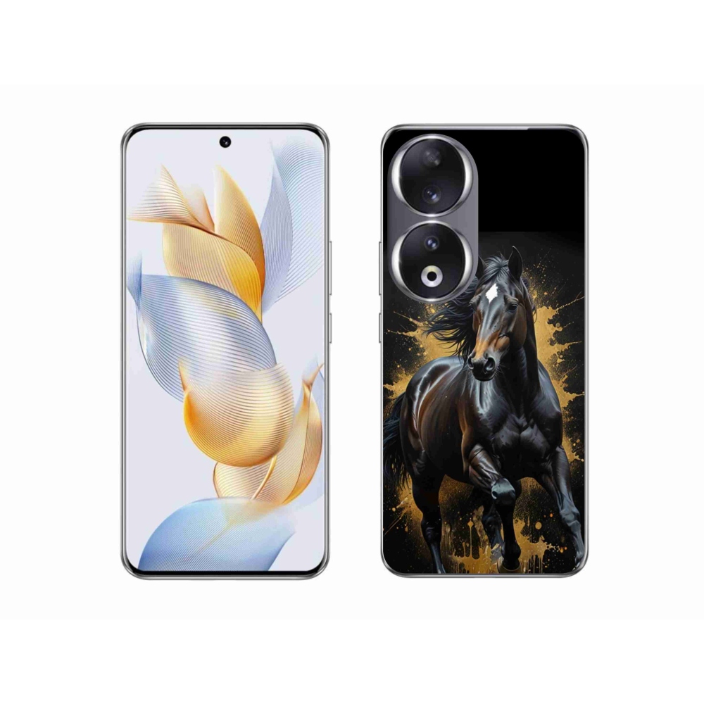 Gelový kryt mmCase na Honor 90 - elegantní černý hřebec