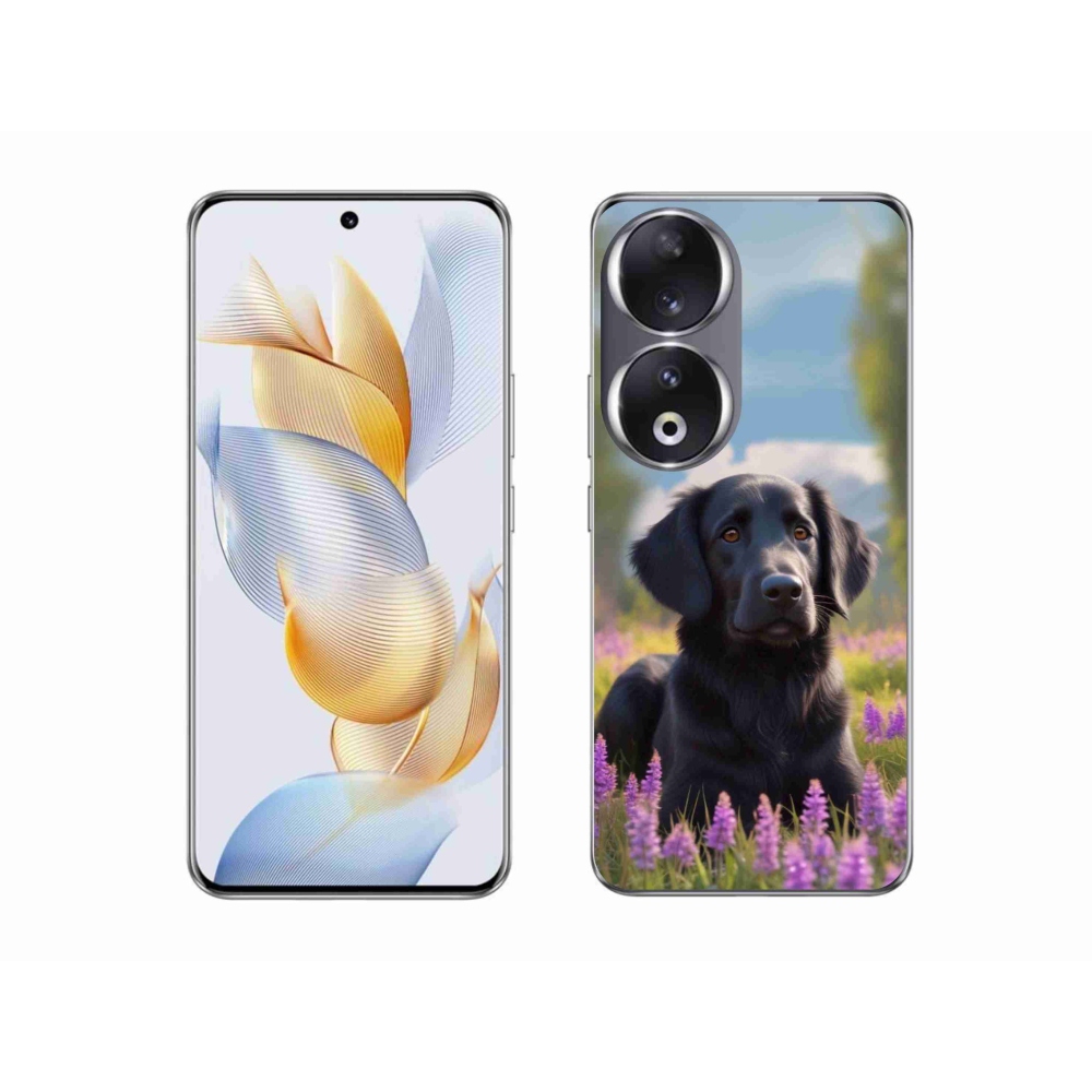 Gelový kryt mmCase na Honor 90 - elegantní černý retrívr