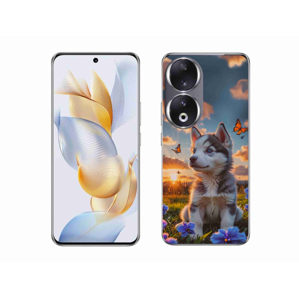 Gelový kryt mmCase na Honor 90 - husky při západu slunce