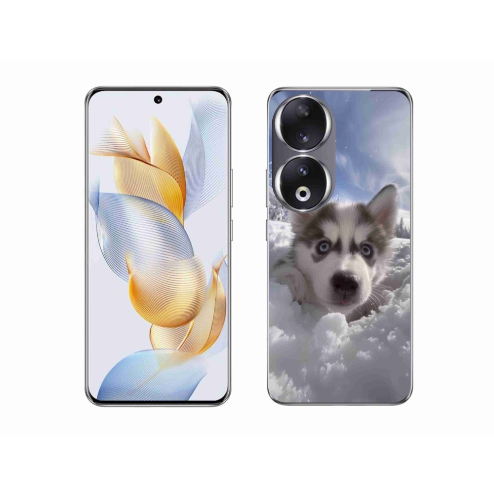 Gelový kryt mmCase na Honor 90 - husky ve sněhu