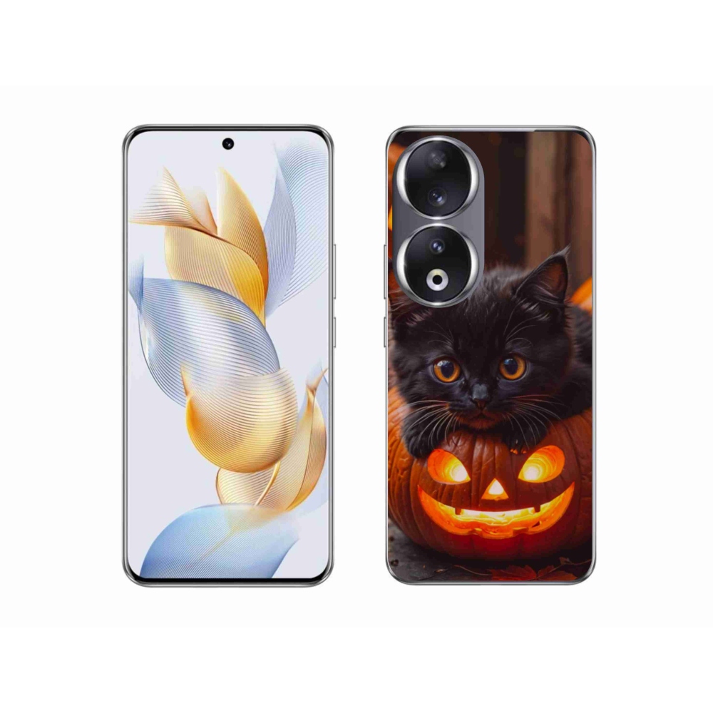 Gelový kryt mmCase na Honor 90 - kotě a dýně