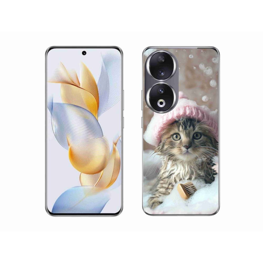 Gelový kryt mmCase na Honor 90 - kotě a koupel