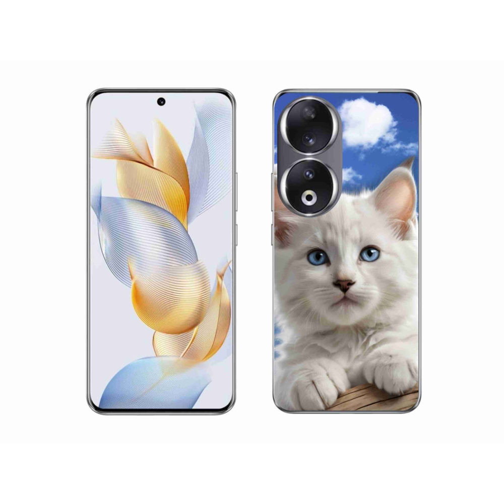 Gelový kryt mmCase na Honor 90 - kotě a oblaka