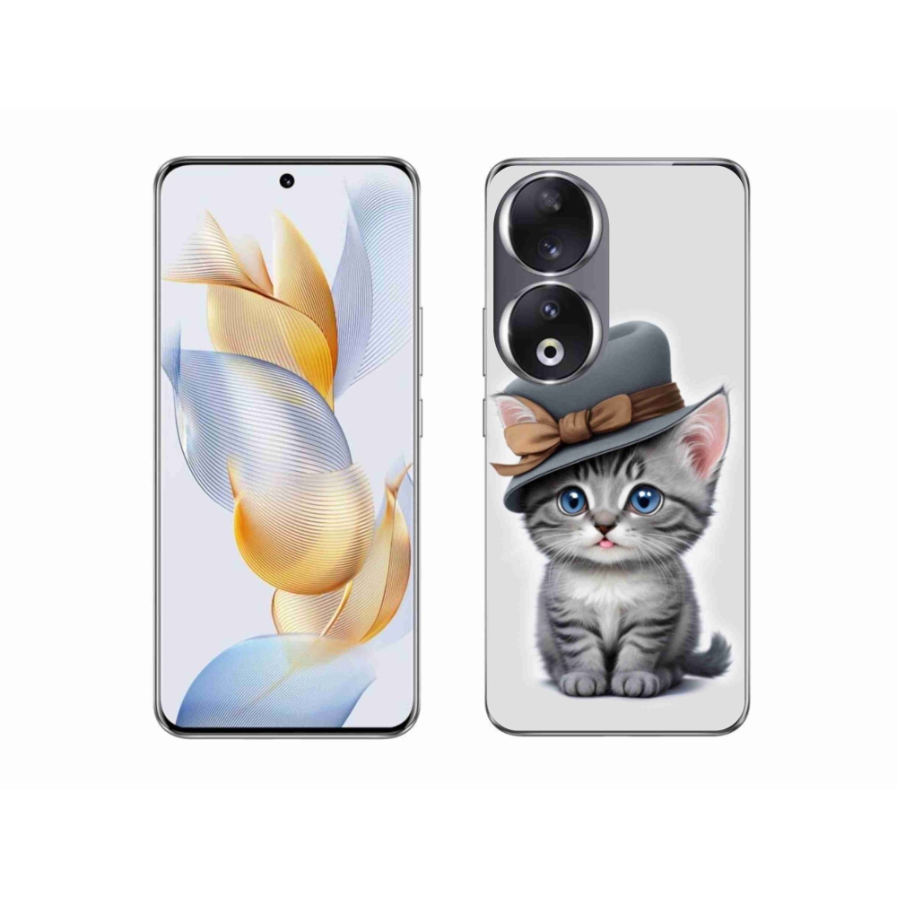 Gelový kryt mmCase na Honor 90 - kotě s kloboukem