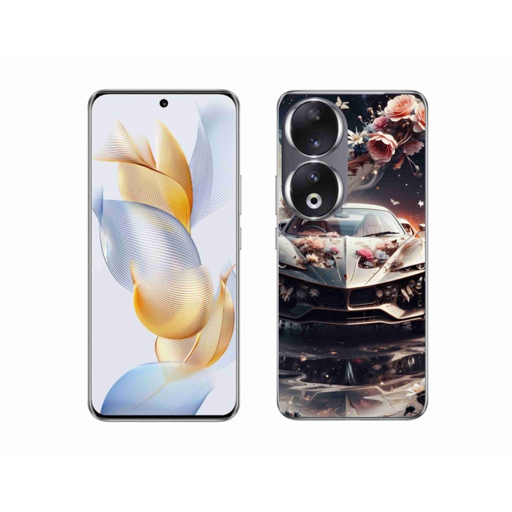 Gelový kryt mmCase na Honor 90 - květinový sportovní vůz