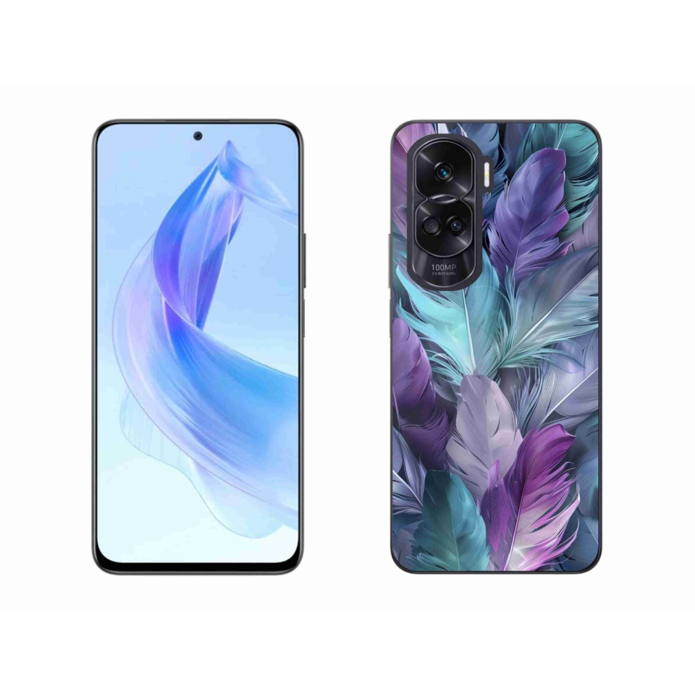 Gelový kryt mmCase na Honor 90 Lite - barevné peří 2