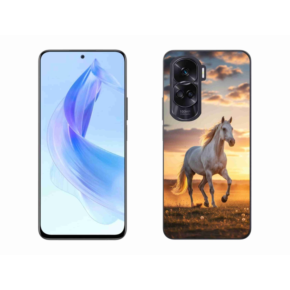 Gelový kryt mmCase na Honor 90 Lite - běžící bílý kůň 2