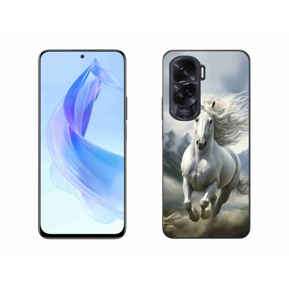 Gelový kryt mmCase na Honor 90 Lite - běžící bílý kůň 3