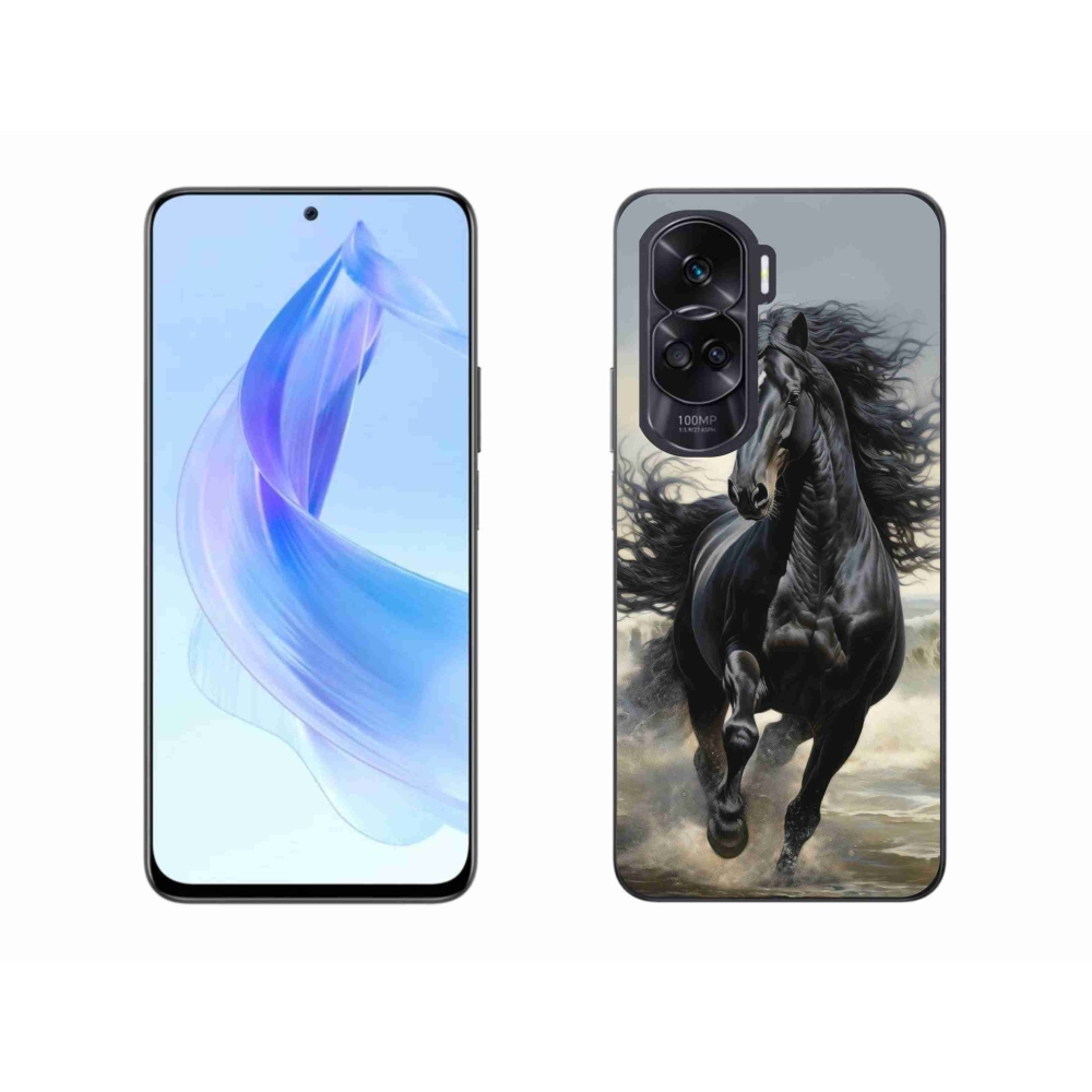 Gelový kryt mmCase na Honor 90 Lite - běžící černý kůň