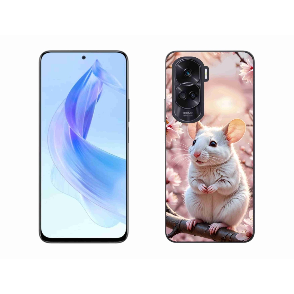 Gelový kryt mmCase na Honor 90 Lite - bílá myš na větvi