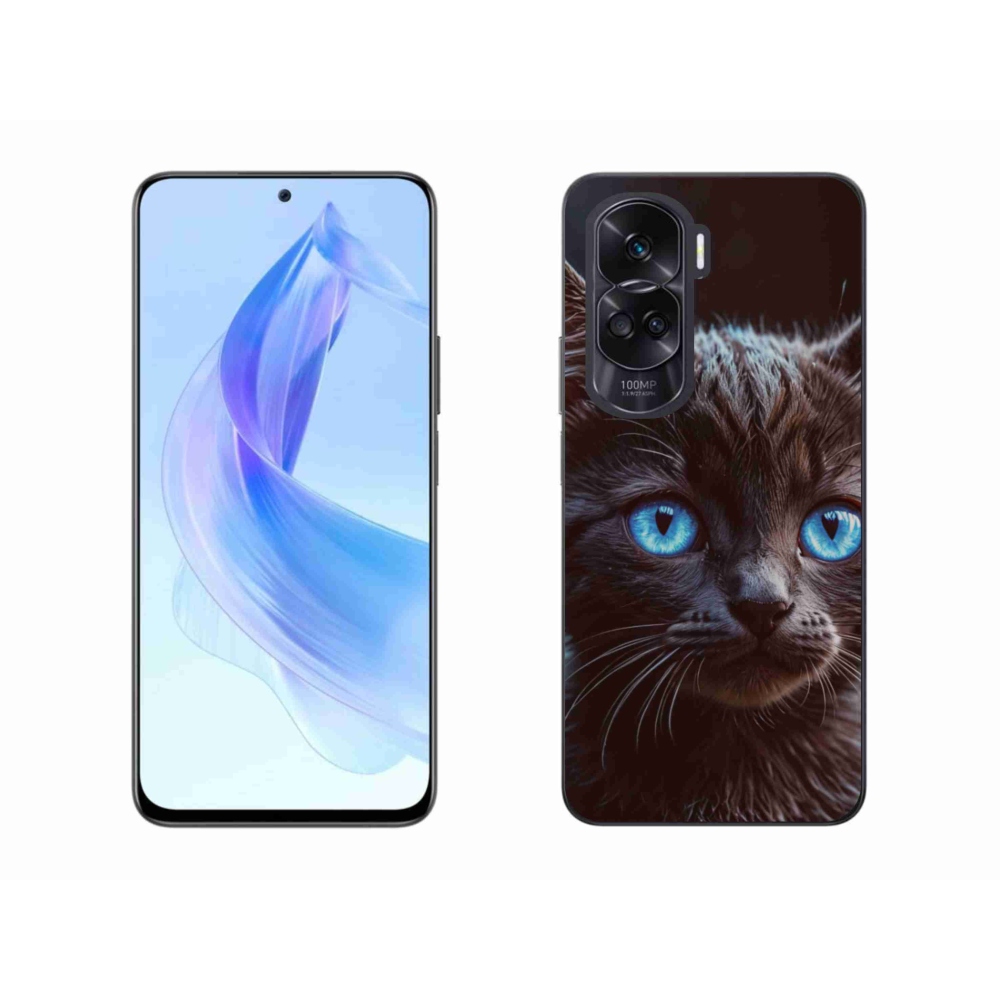 Gelový kryt mmCase na Honor 90 Lite - černé kotě 2
