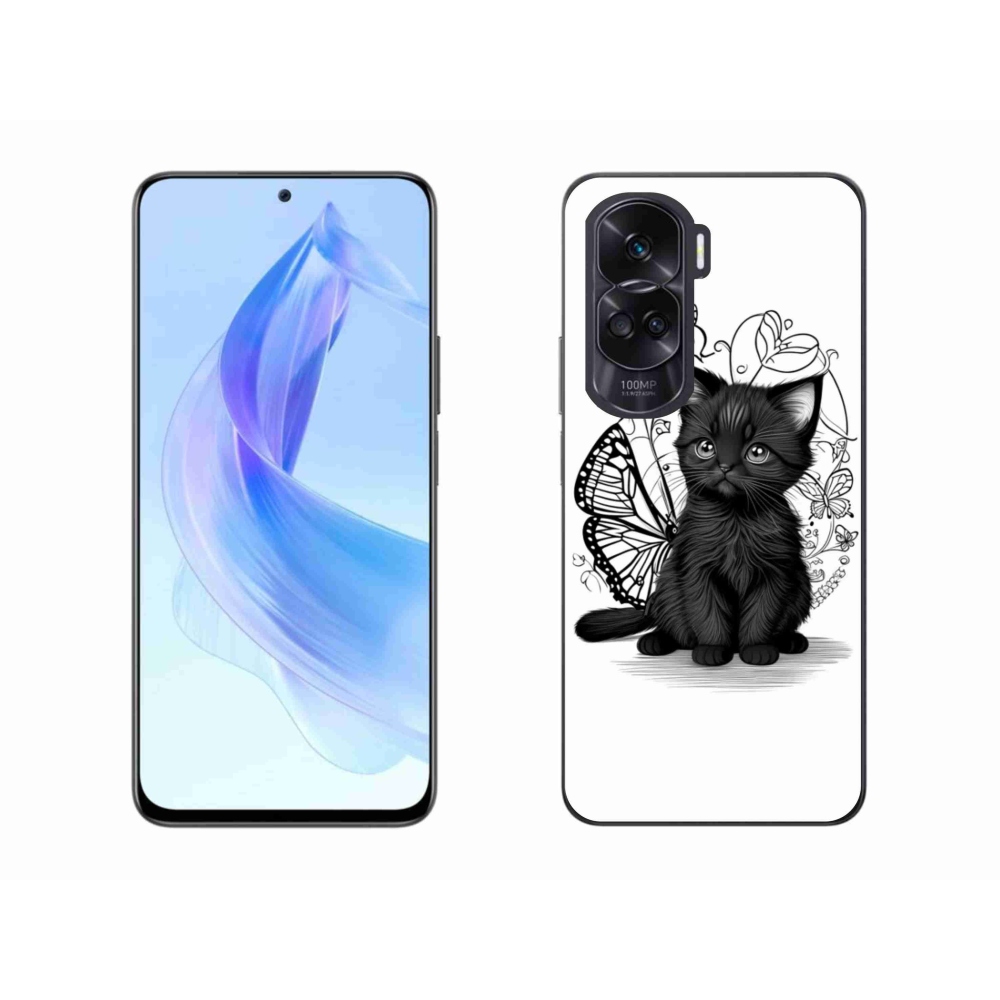 Gelový kryt mmCase na Honor 90 Lite - černé kotě