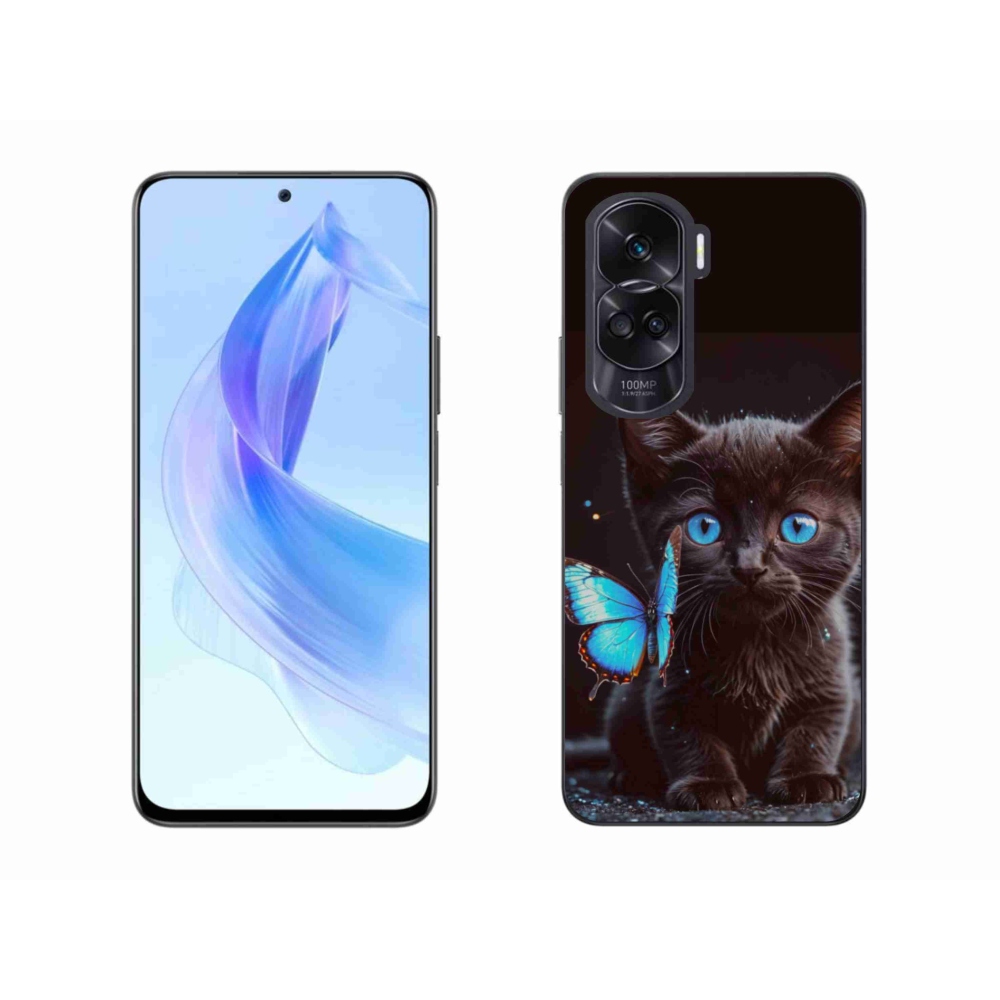 Gelový kryt mmCase na Honor 90 Lite - černé kotě 3