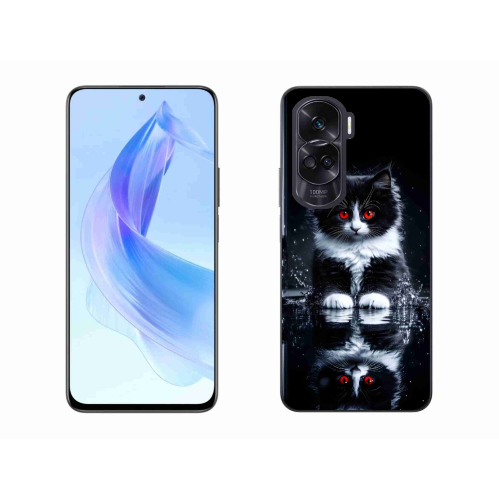 Gelový kryt mmCase na Honor 90 Lite - černobílé kotě