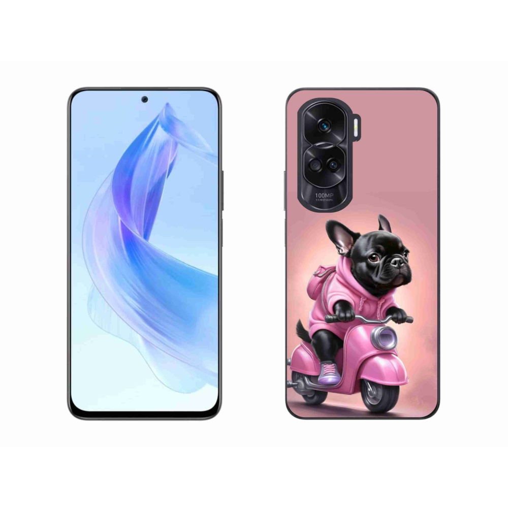 Gelový kryt mmCase na Honor 90 Lite - francouzský buldoček na skútru