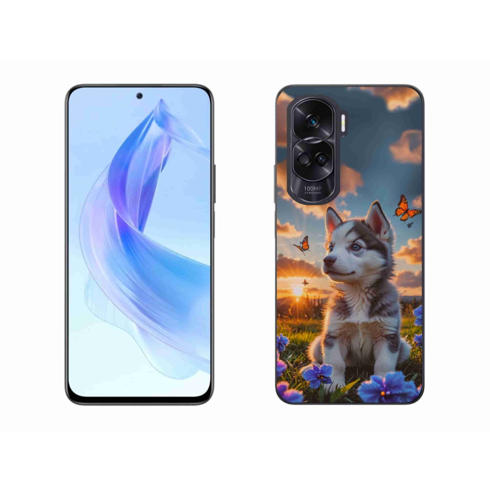 Gelový kryt mmCase na Honor 90 Lite - husky při západu slunce