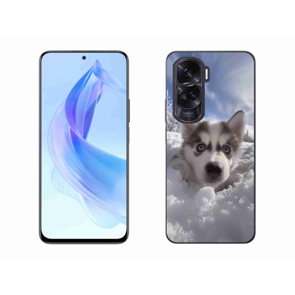 Gelový kryt mmCase na Honor 90 Lite - husky ve sněhu