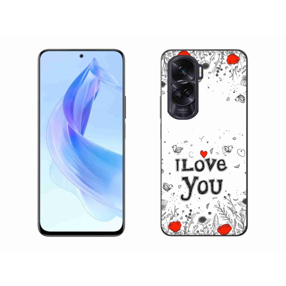 Gelový kryt mmCase na Honor 90 Lite - I love you bílé pozadí
