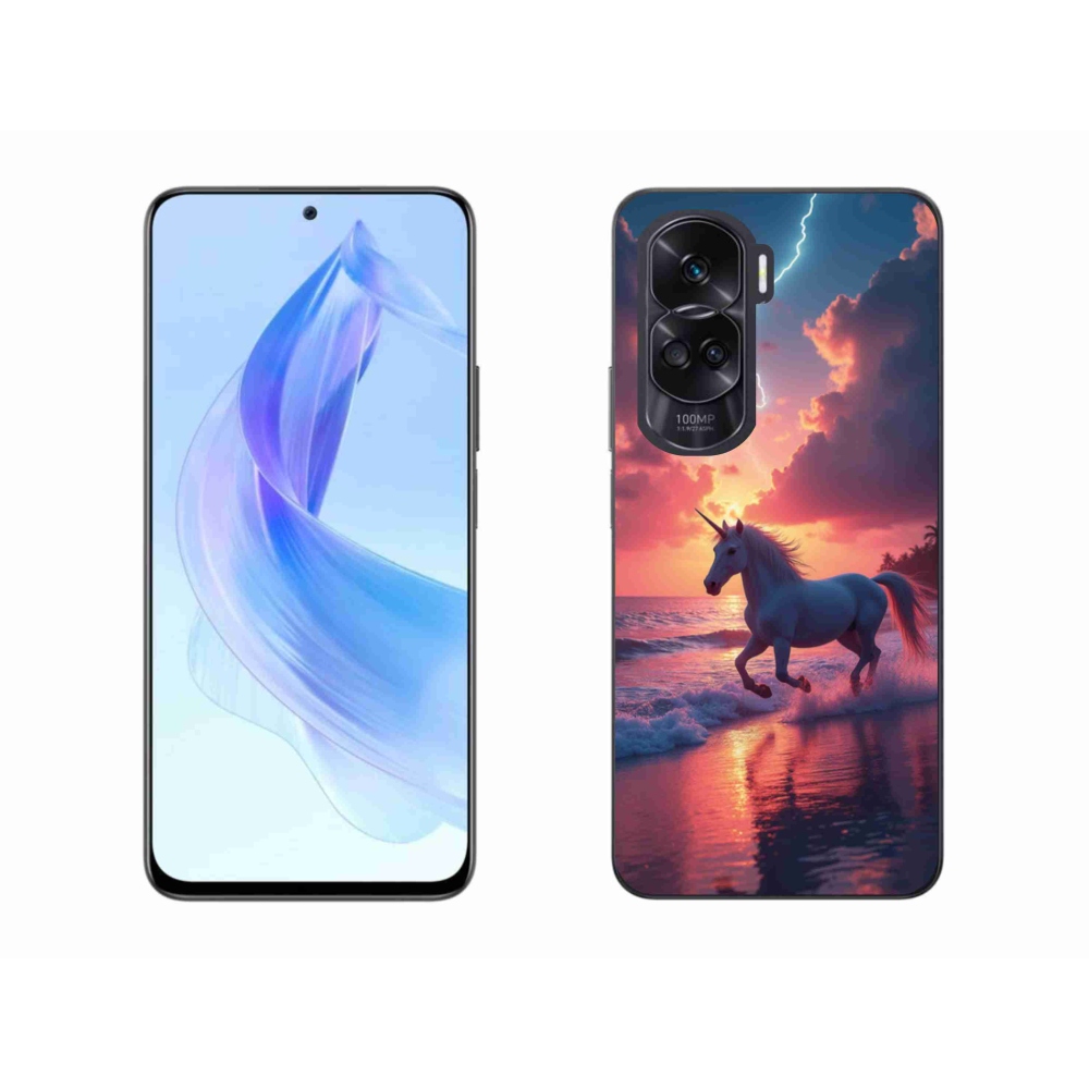 Gelový kryt mmCase na Honor 90 Lite - jednorožec na pláži