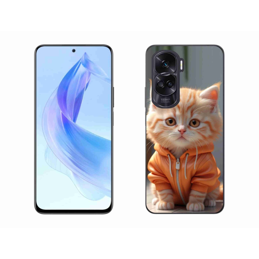Gelový kryt mmCase na Honor 90 Lite - kotě v mikině