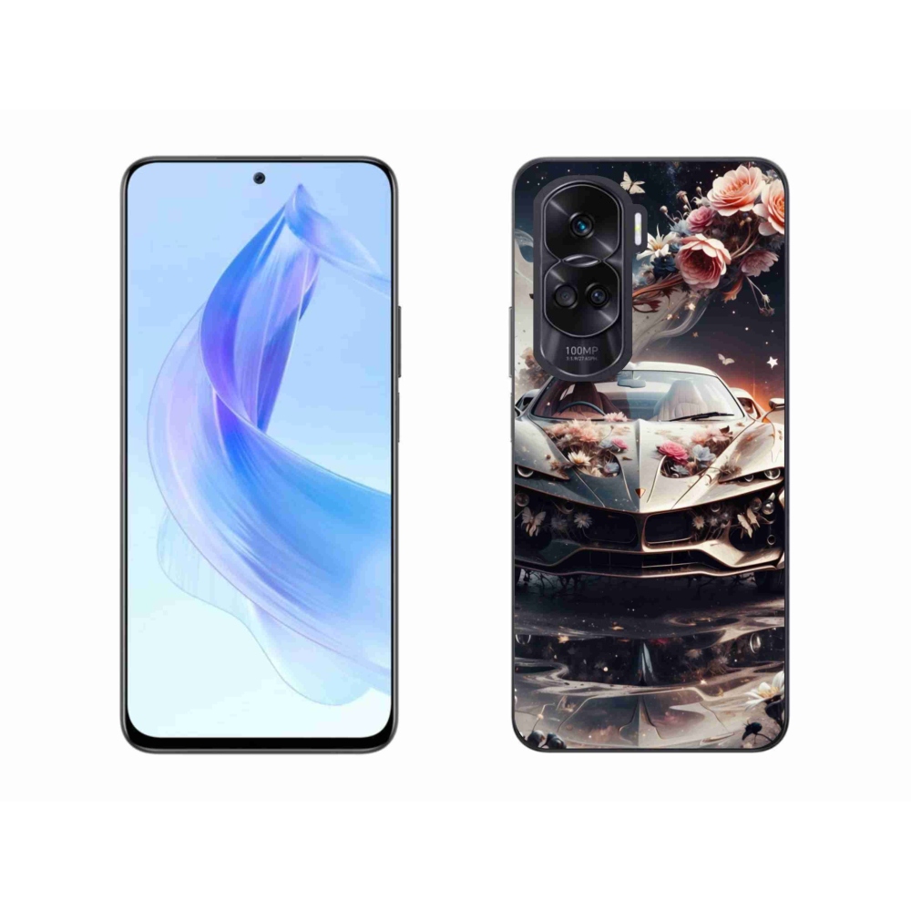 Gelový kryt mmCase na Honor 90 Lite - květinový sportovní vůz