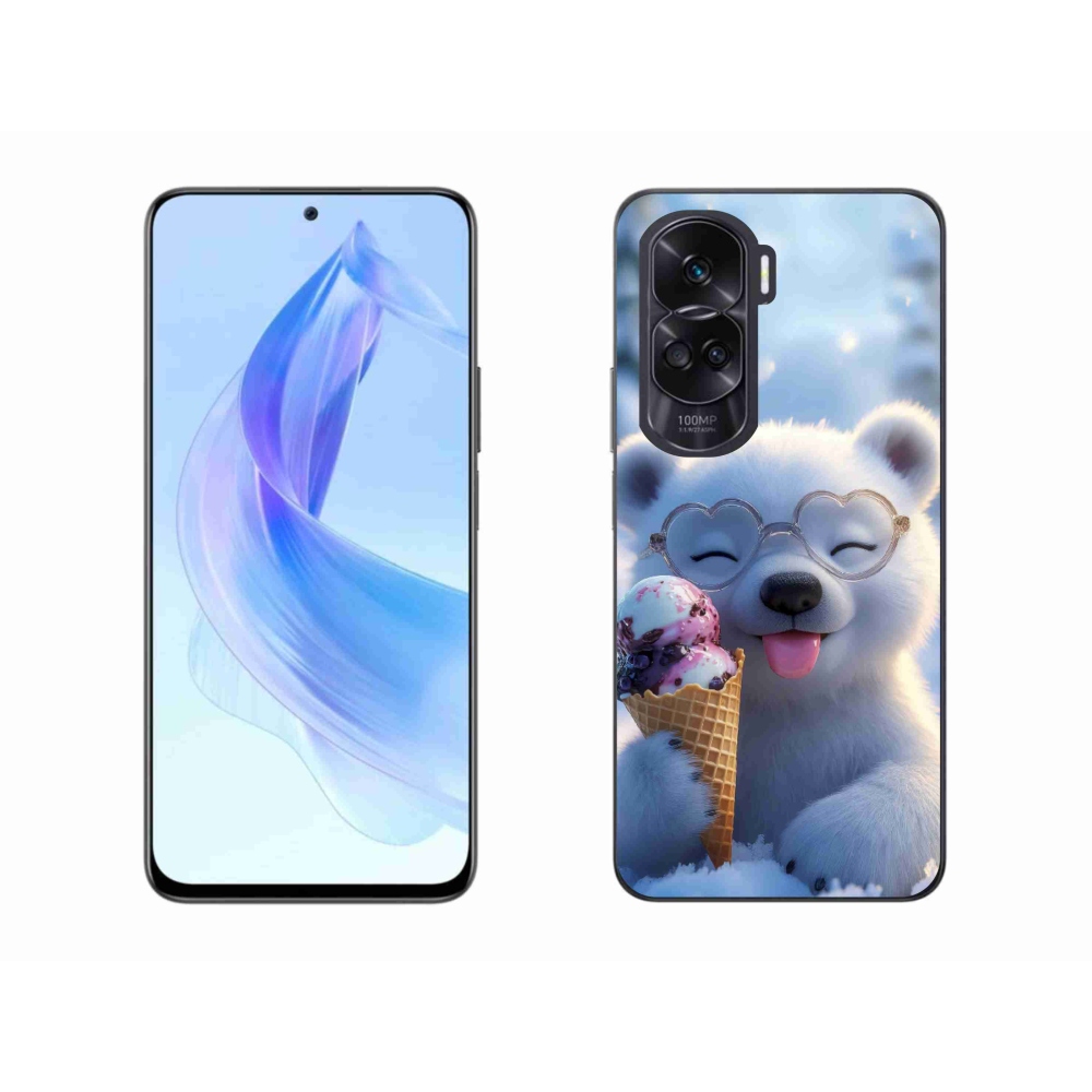 Gelový kryt mmCase na Honor 90 Lite - medvídek se zmrzlinou