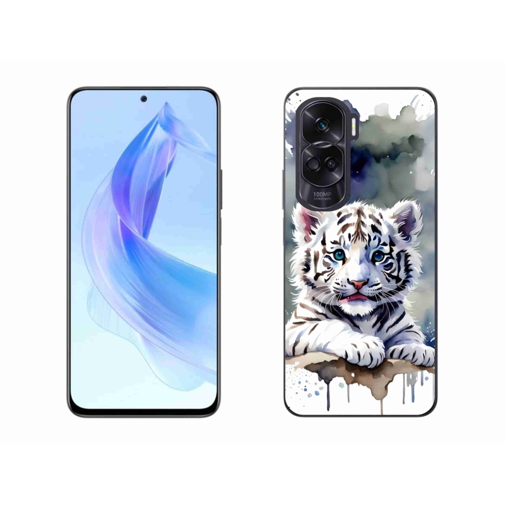 Gelový kryt mmCase na Honor 90 Lite - mládě bílého tygra