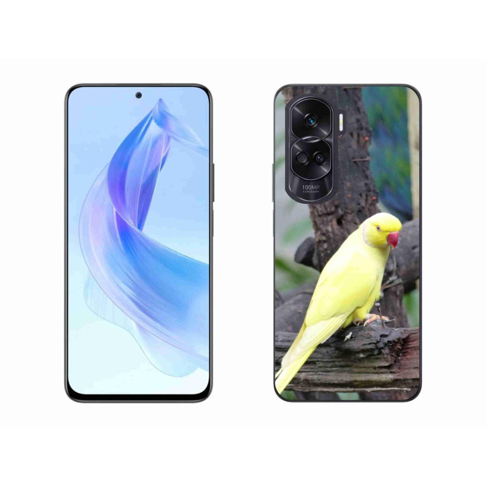 Gelový kryt mmCase na Honor 90 Lite - papoušek alexandr žlutý