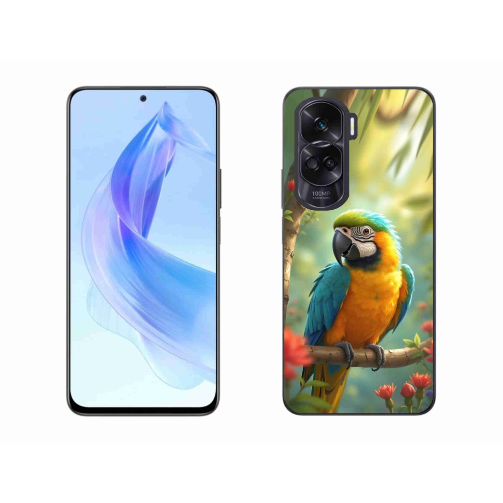 Gelový kryt mmCase na Honor 90 Lite - papoušek ara modrožlutá