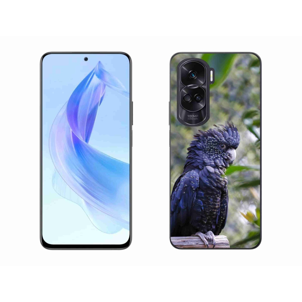 Gelový kryt mmCase na Honor 90 Lite - papoušek kakadu černý