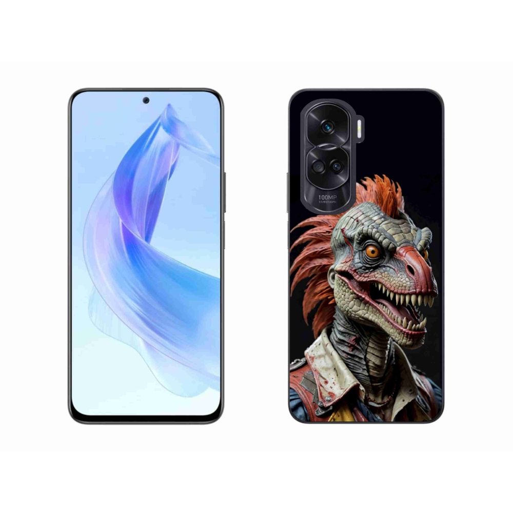 Gelový kryt mmCase na Honor 90 Lite - punk dinosaurus