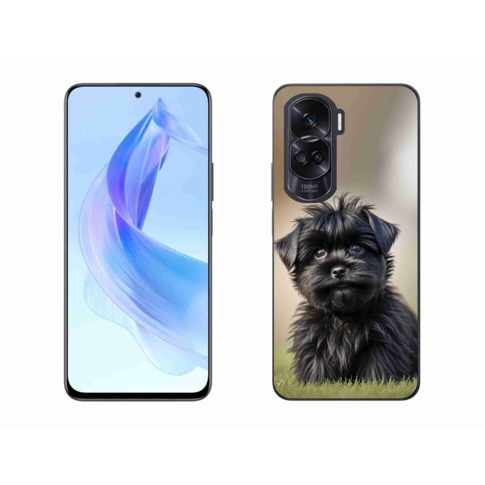 Gelový kryt mmCase na Honor 90 Lite - roztomilý černý pejsek