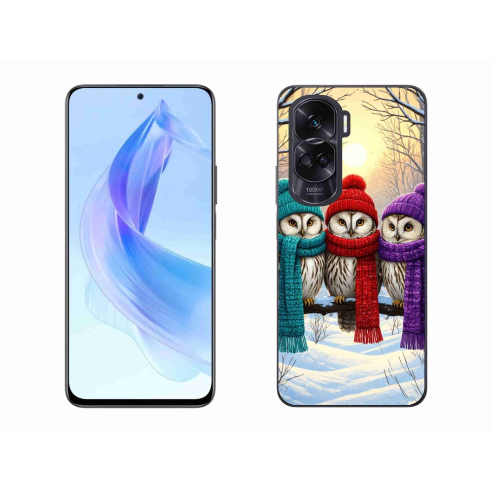 Gelový kryt mmCase na Honor 90 Lite - soví přátelé