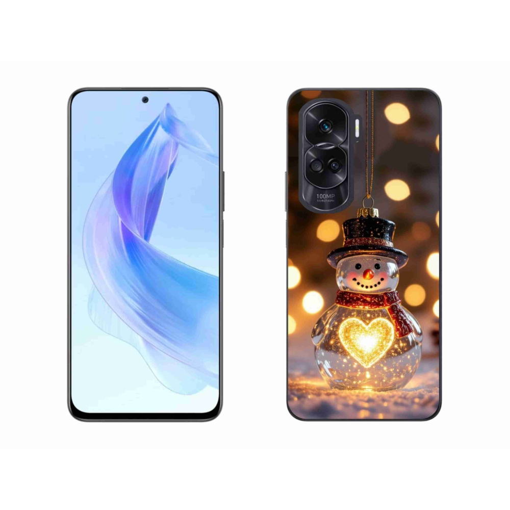 Gelový kryt mmCase na Honor 90 Lite - svítící vánoční sněhulák