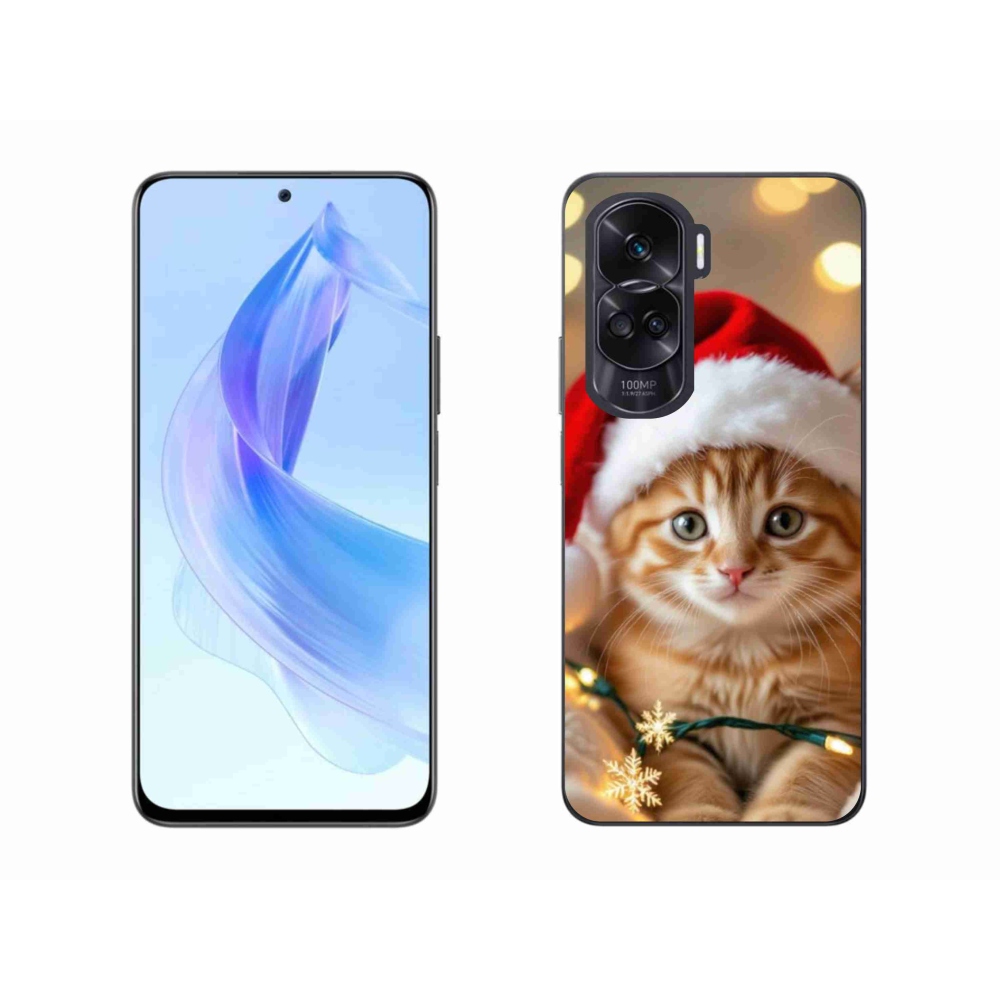 Gelový kryt mmCase na Honor 90 Lite - vánoční kotě