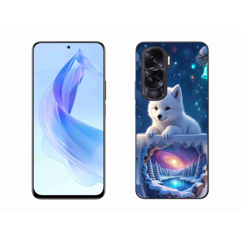 Gelový kryt mmCase na Honor 90 Lite - vánoční štěně