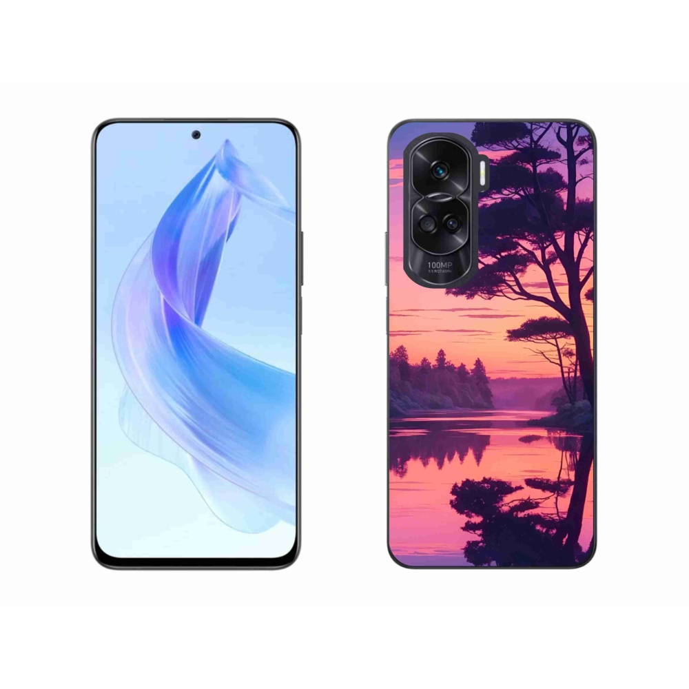Gelový kryt mmCase na Honor 90 Lite - západ slunce nad jezerem