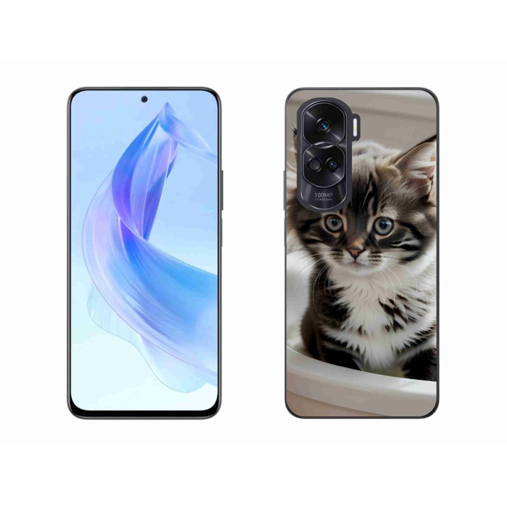 Gelový kryt mmCase na Honor 90 Lite - zvědavé kotě