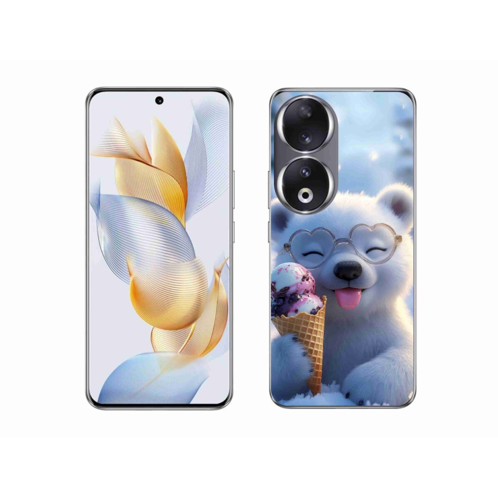 Gelový kryt mmCase na Honor 90 - medvídek se zmrzlinou