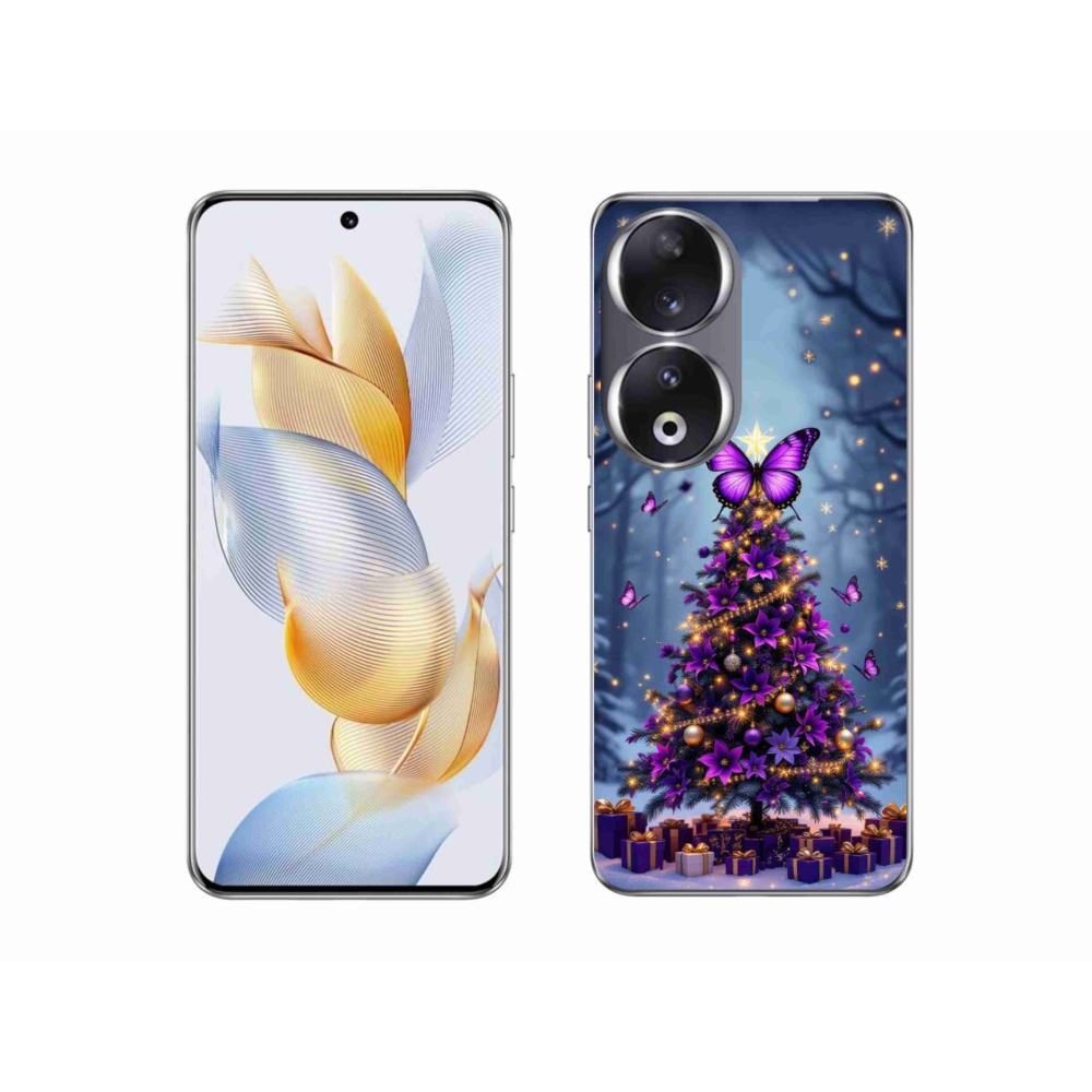 Gelový kryt mmCase na Honor 90 - motýlí vánoční stromek