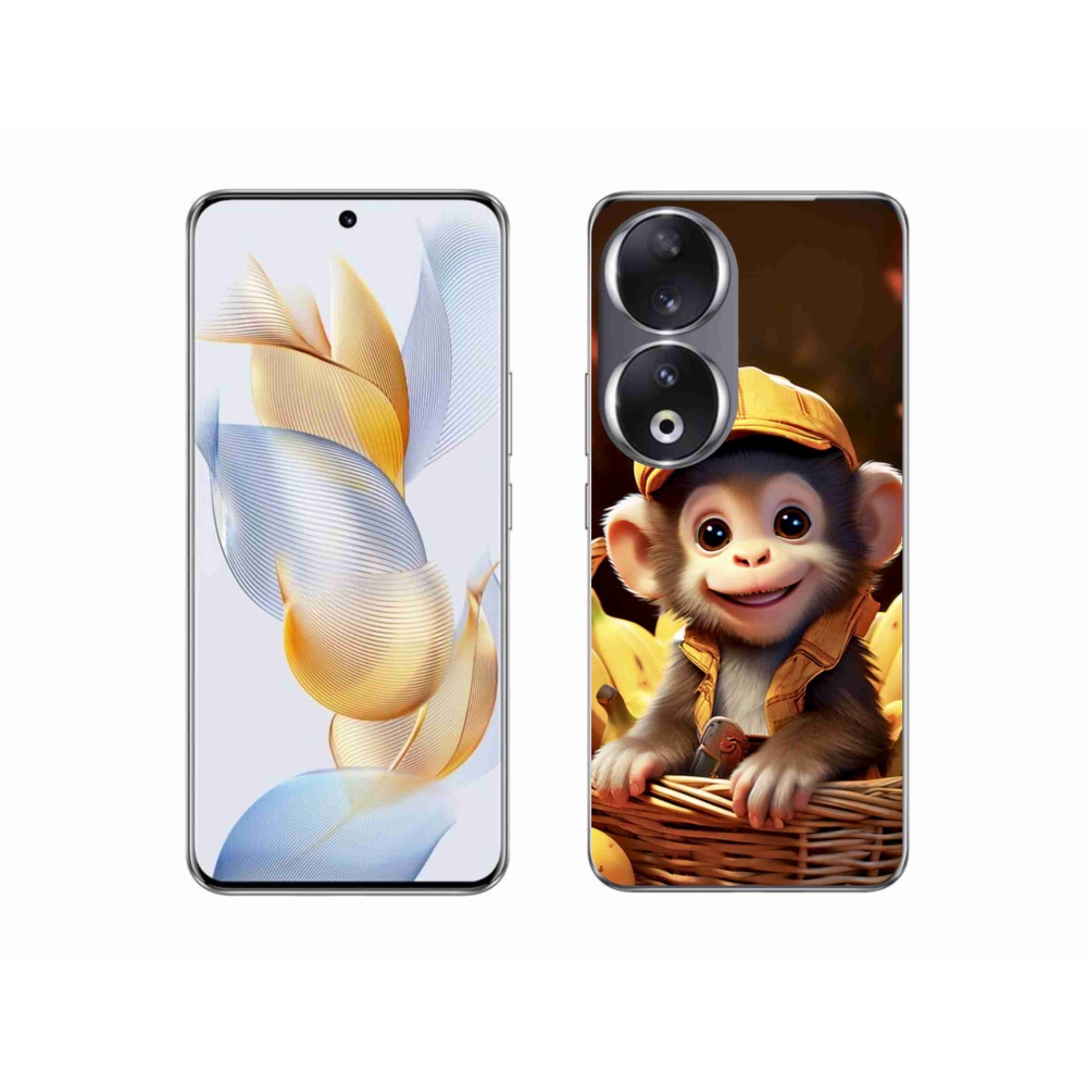 Gelový kryt mmCase na Honor 90 - opice v košíku
