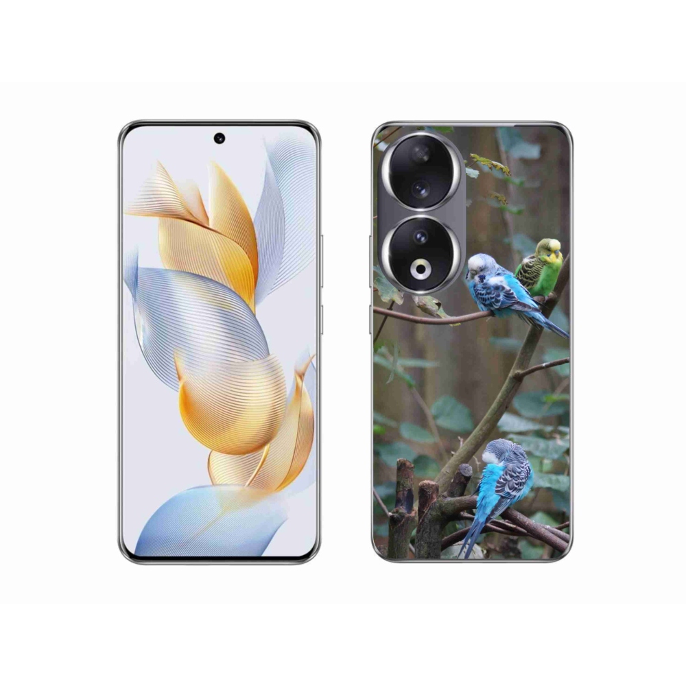 Gelový kryt mmCase na Honor 90 - papoušci na větvi