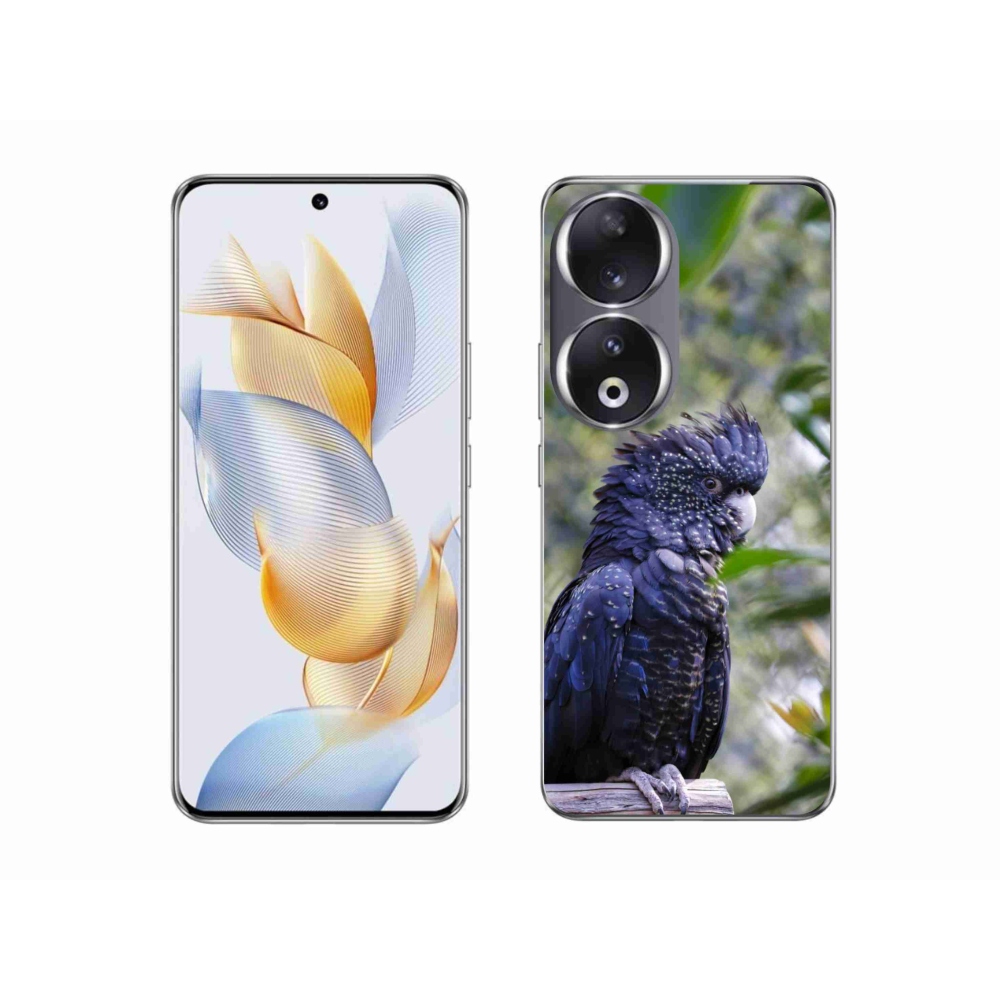 Gelový kryt mmCase na Honor 90 - papoušek kakadu černý