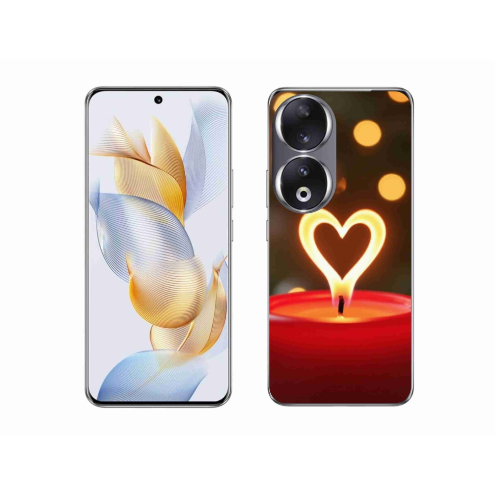 Gelový kryt mmCase na Honor 90 - srdce z plamene