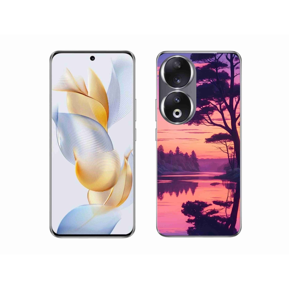 Gelový kryt mmCase na Honor 90 - západ slunce nad jezerem