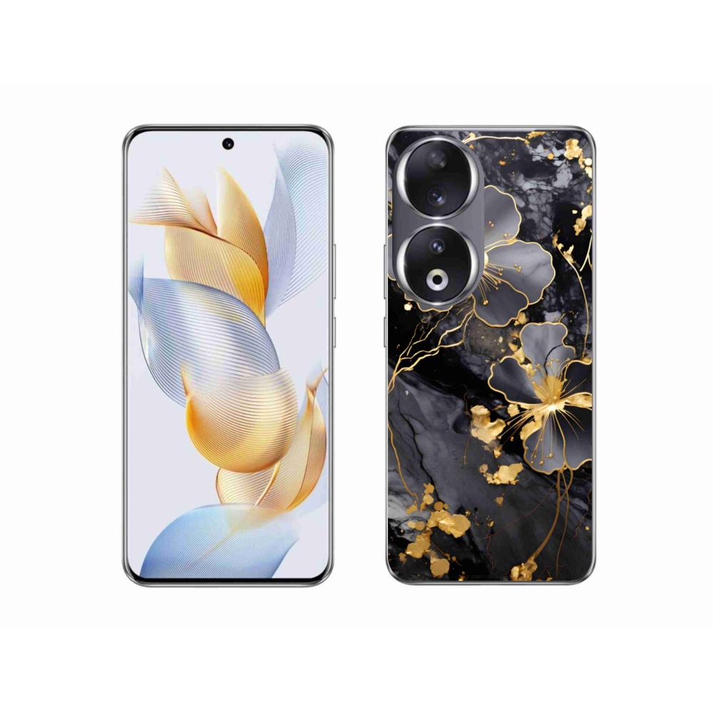 Gelový kryt mmCase na Honor 90 - zlaté květy