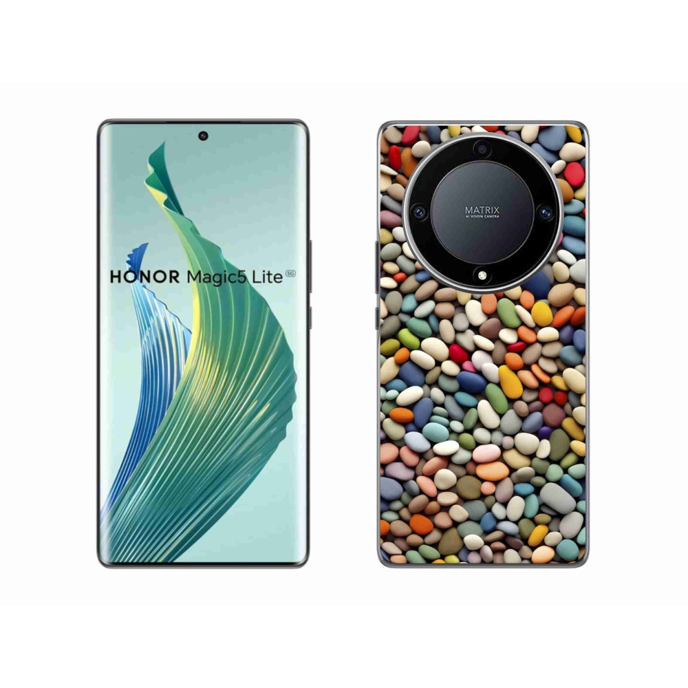 Gelový kryt mmCase na Honor Magic 5 Lite 5G - barevné kamínky 2