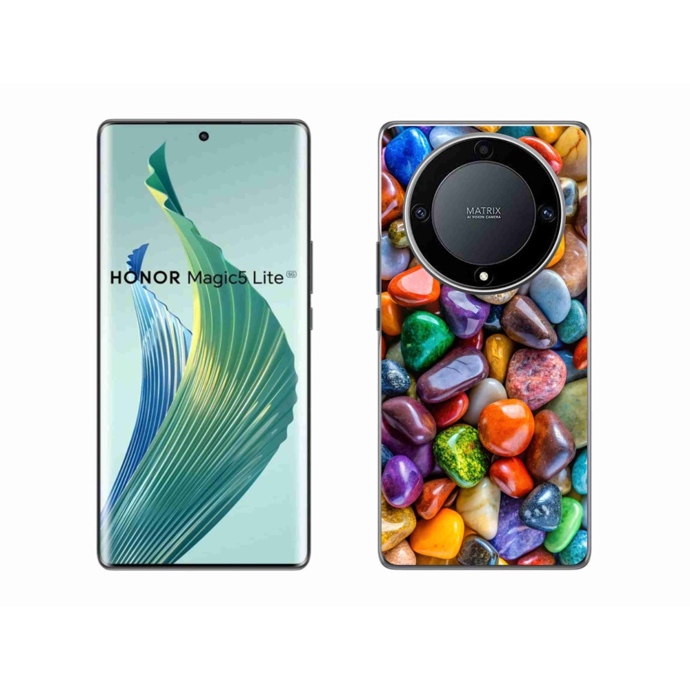 Gelový kryt mmCase na Honor Magic 5 Lite 5G - barevné kamínky
