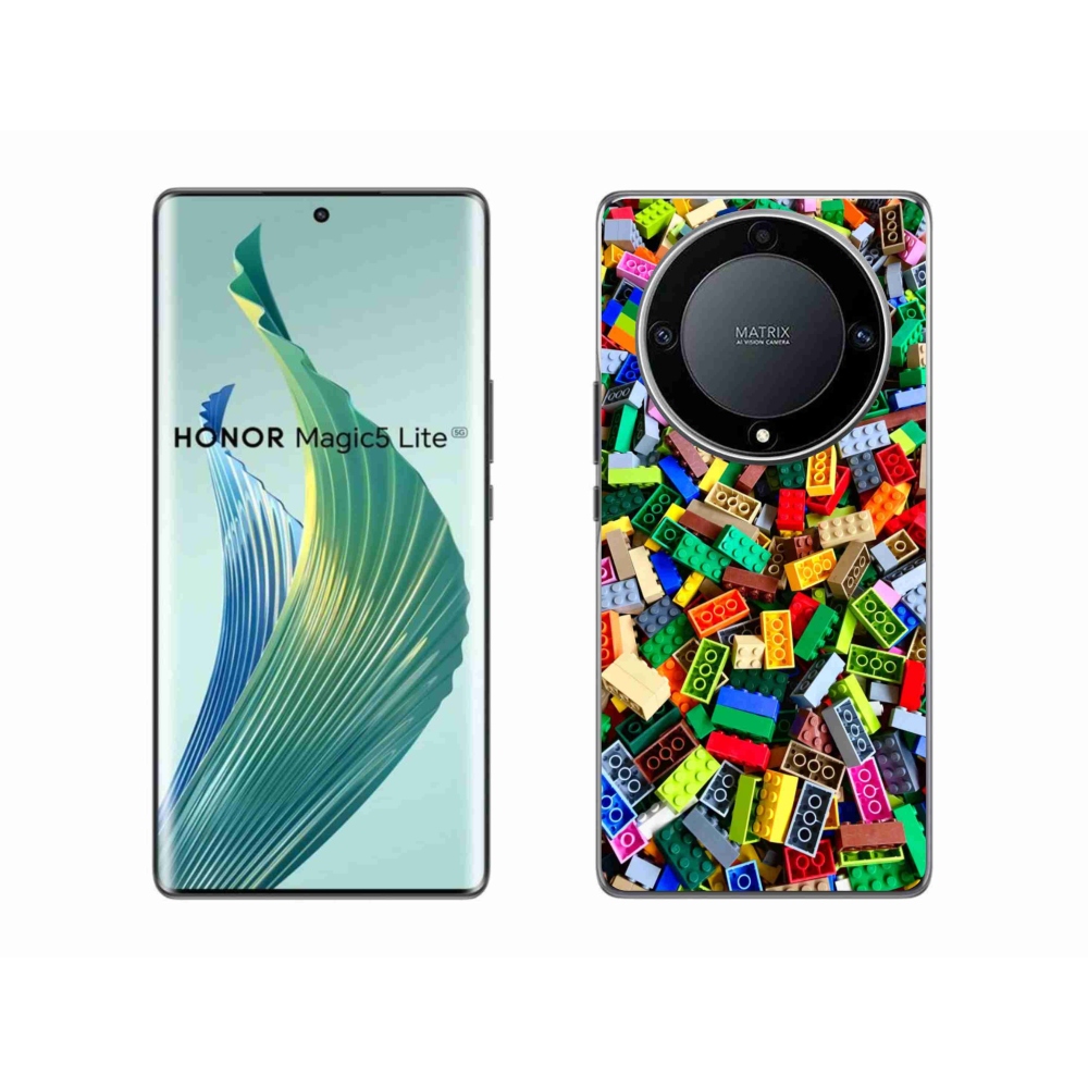 Gelový kryt mmCase na Honor Magic 5 Lite 5G - barevné stavební kostky