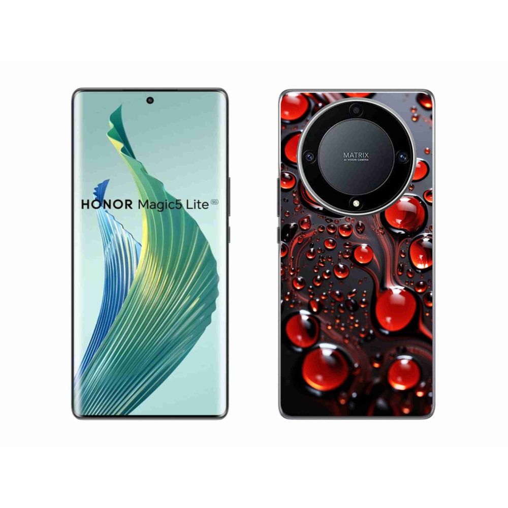 Gelový kryt mmCase na Honor Magic 5 Lite 5G - červené kapky 2